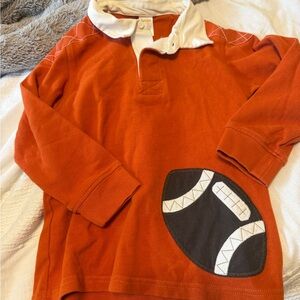Gymboree 5T Orange Kids Shirt with Football Patch